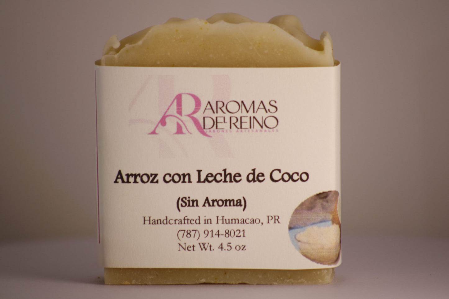 Jabón Artesanal de Arroz con Leche de Coco