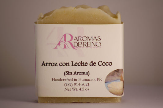 Jabón Artesanal de Arroz con Leche de Coco